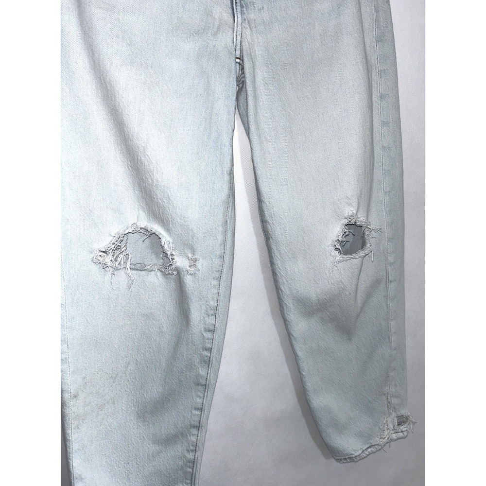 Madewell Balloon Jeans Distressed Barrel Light Wash High Rise Mom Jeans Size 23 - Picture 3 of 16